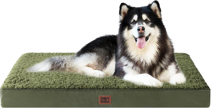 EHEYCIGA Orthopedic Dog Bed Large with Removable Washable Cover,Grey,41X27 | Egg Crate Foam Support,Durable Oxford Fabric,Non-Slip Bottom,Machine Washable,Soft Waterproof Plush Pet Bed Mat for Crate20