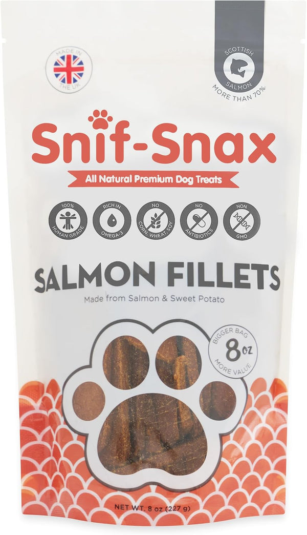 Snif-Snax Salmon Bites Dog Treats 3 Pack, All Natural Human-Grade Training Treats for Dogs, Healthy Grain-Free Puppy & Adult Rewards, Protein Rich Soft Salmon Snacks10