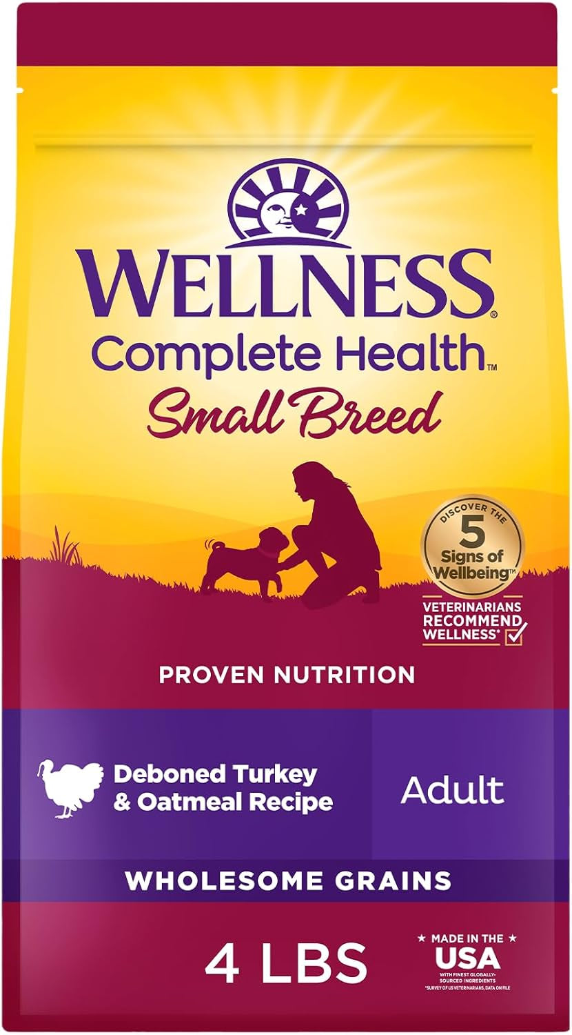 wellness-complete-health-small-breed-adult-dry-dog-food-wholesome-grain-kibble-natural-turkey-and-oatmeal-recipe-4-lb-bag