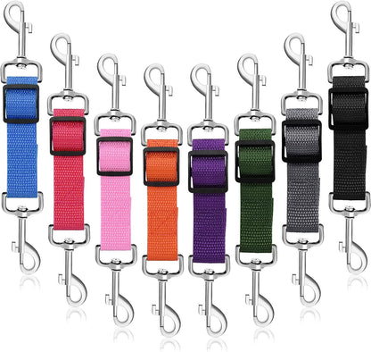 Saintrygo 8 Pieces Dog Collar Clip Prong Collar Safety Clip Adjustable Nylon Backup Harness Connector, Double Ended Backup Clasp for Dog Harness Pet(Cute Colors)1