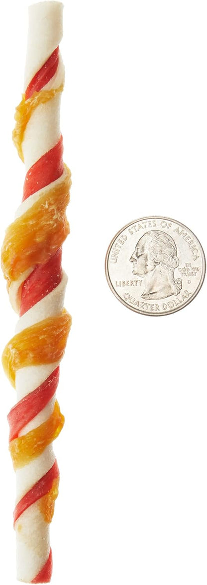 Amazon Brand - Wonder Bound Chicken Flavor Dog Rawhide Twist Sticks, 70 Count, 1.08 Pound (Pack of 1)8