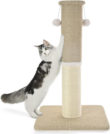 Made4Pets Tall Cat Scratching Post with Sisal & Carpet for Indoor Cats, 33" | Cat Scratcher with Wide Stable Base, Interactive Hanging Toys, Ideal for Adult Cats, Large Breeds and Full-Body Stretching15