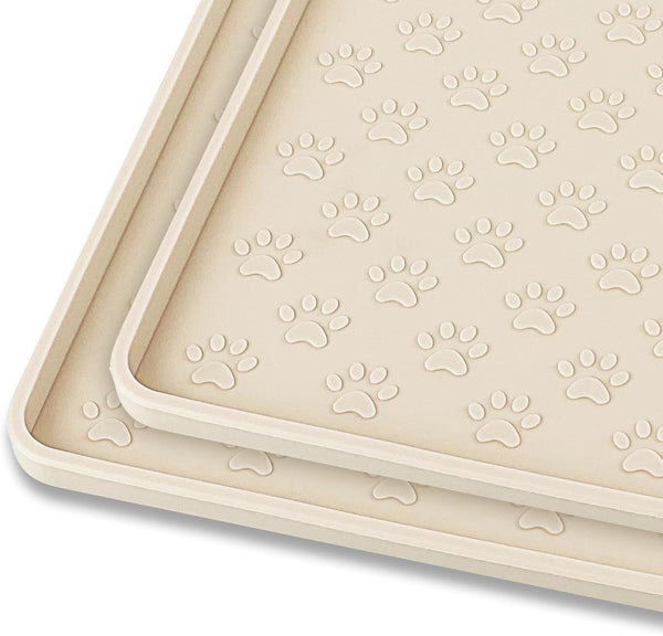 Ptlom Pet Placemat for Dog and Cat, Mat for Prevent Food and Water Overflow, Suitable for Small, Medium and Big Pet, 18" 12", Grey, Silicone33