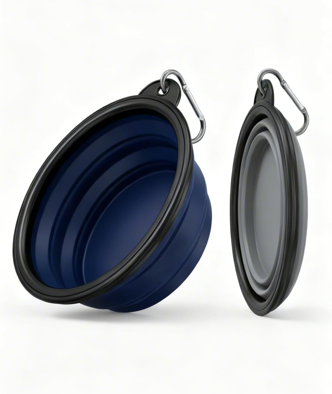 collapsible-dog-bowls-for-travel-2-pack-dog-portable-water-bowl-for-dogs-cats-pet-foldable-feeding-watering-dish-for-traveling-camping-with-carabiners-bpa-free-grey-black-small-pack-of-2