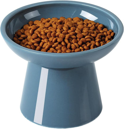 Loejan Elevated Cat Food and Water Bowls Set, Extra Wide and Raised Ceramic Bowls, Anti-Vomit Whisker-Free Pressure Cat Feeder for Kittens to Adult Cats and Small Dogs (White, Water Bowl)14