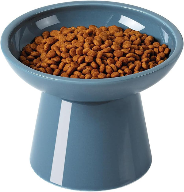 Loejan Elevated Cat Food and Water Bowls Set, Extra Wide and Raised Ceramic Bowls, Anti-Vomit Whisker-Free Pressure Cat Feeder for Kittens to Adult Cats and Small Dogs (White, Water Bowl)14