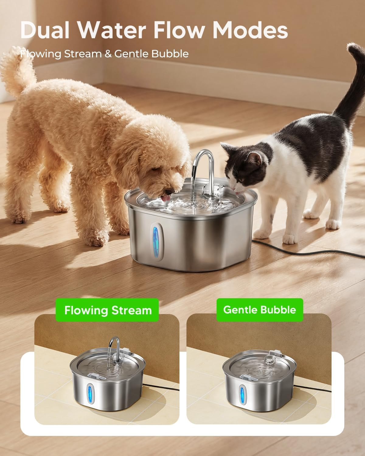 pektaco-cat-water-fountain-3-2l-108oz-stainless-steel-pet-water-fountain-cat-drinking-fountain-dishwasher-safe-with-triple-filtration-quiet-pump-and-visible-water-window-for-cats-and-small-pets