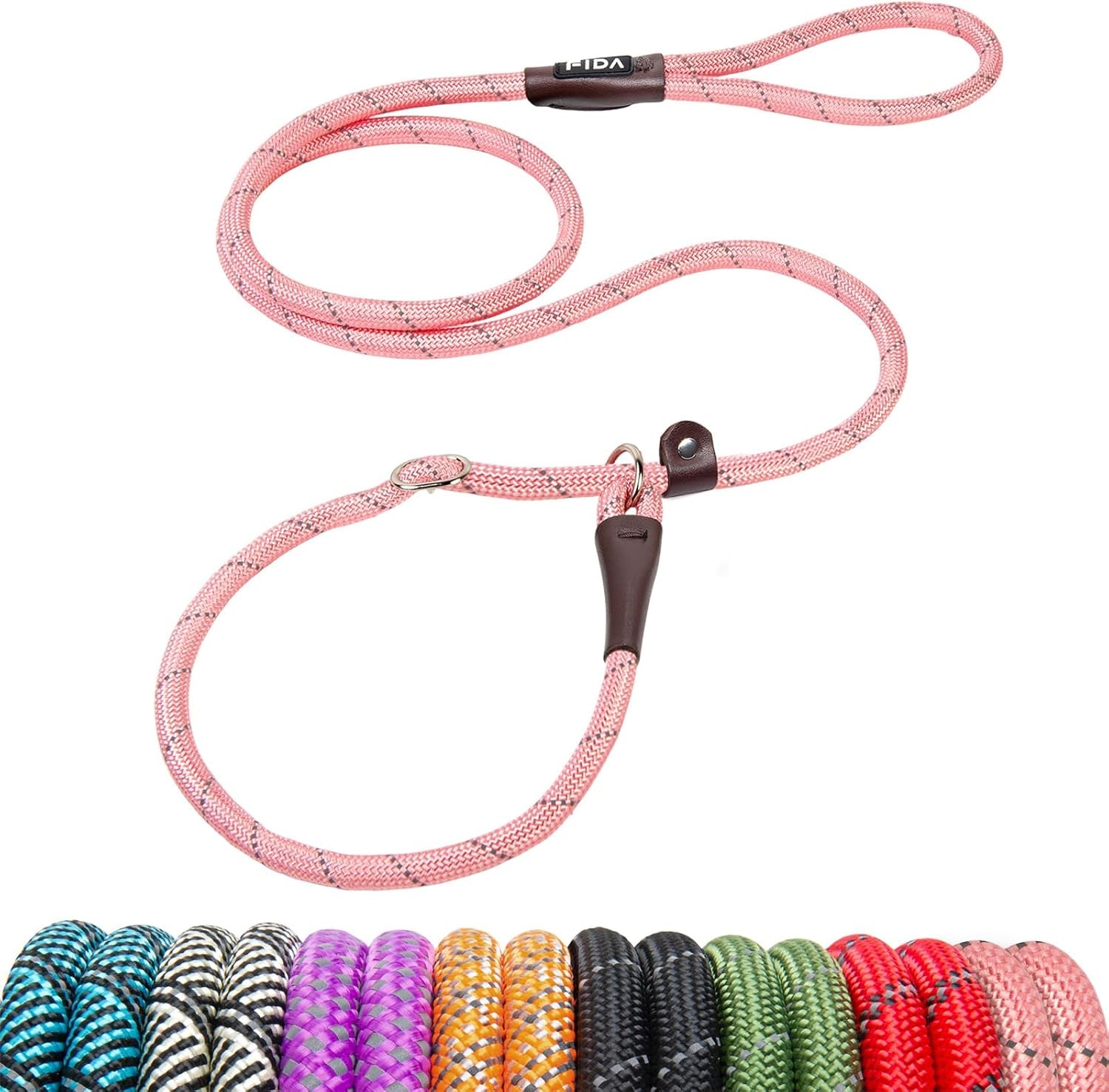 fida-durable-slip-lead-dog-leash-6-ft-x-1-2-heavy-duty-dog-loop-leashes-comfortable-strong-rope-slip-leash-for-large-medium-dogs-no-pull-pet-training-lead-with-highly-reflective1-2-black