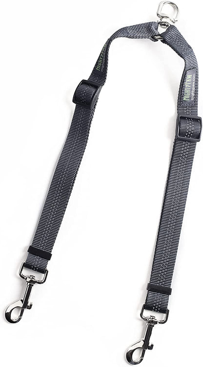 Mighty Paw Double Dog Leash, No Tangle Adjustable Split Lead for Two Dogs | Fits 0-100 Lb, 16-24 in Range, Reflective Stitching, Waterproof, Neoprene Padded Handle1