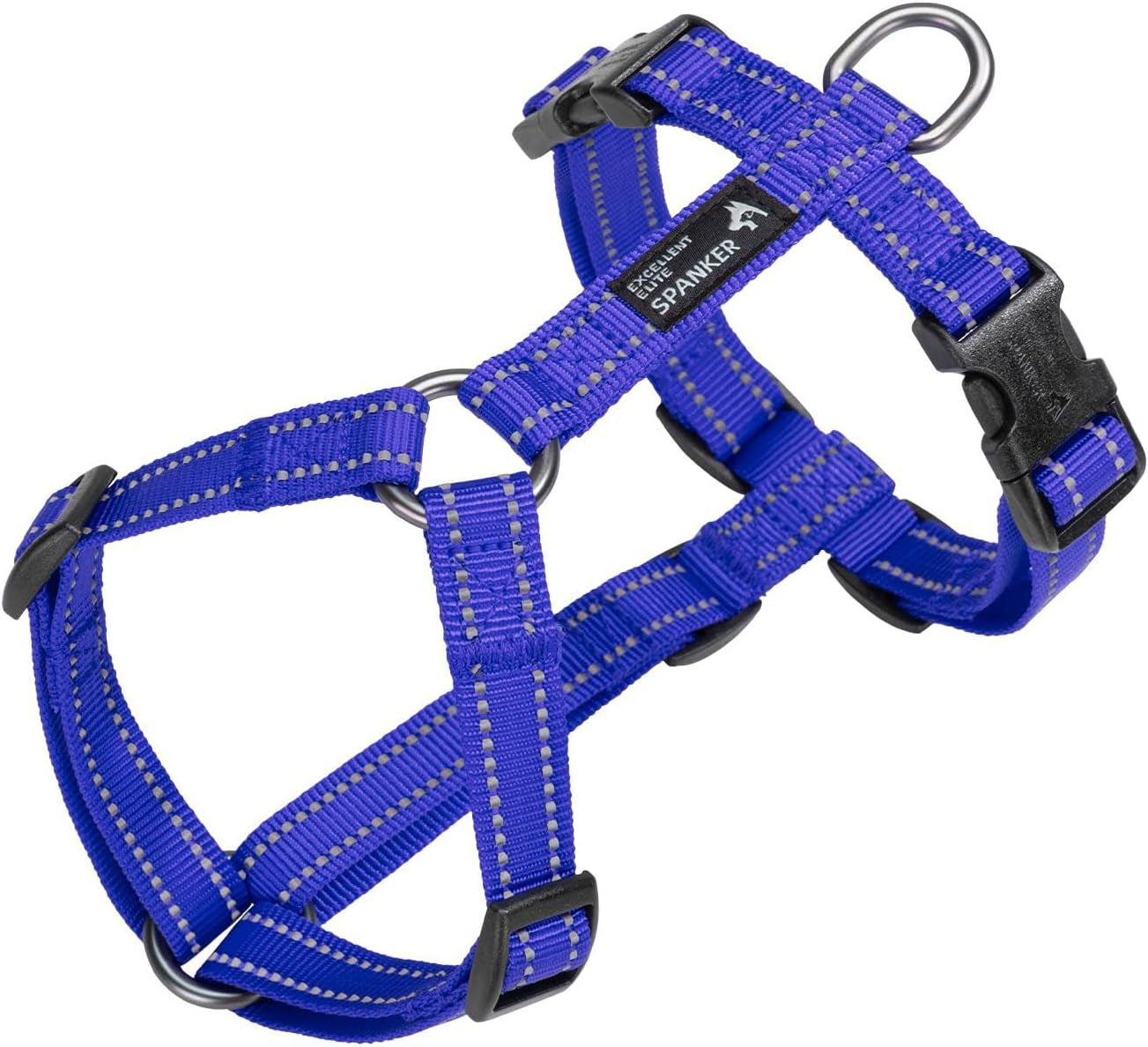 excellent-elite-spanker-no-pull-dog-harness-reflective-nylon-vest-l-shaped-adjustable-easy-pet-harness-for-small-medium-large-breeds-dogs-walking-training-black-redpink-m