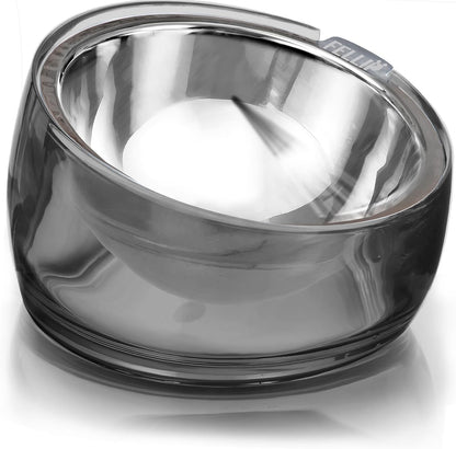 Felli Oblik Elevated Cat Bowl Removable Stainless Steel Wide Dish for Dry Wet Food Feeding & Dishwasher Clean, Slanted Whisker Fatigue Friendly Metal Plate (Classic, 0.5 Cups Shallow Dish)20