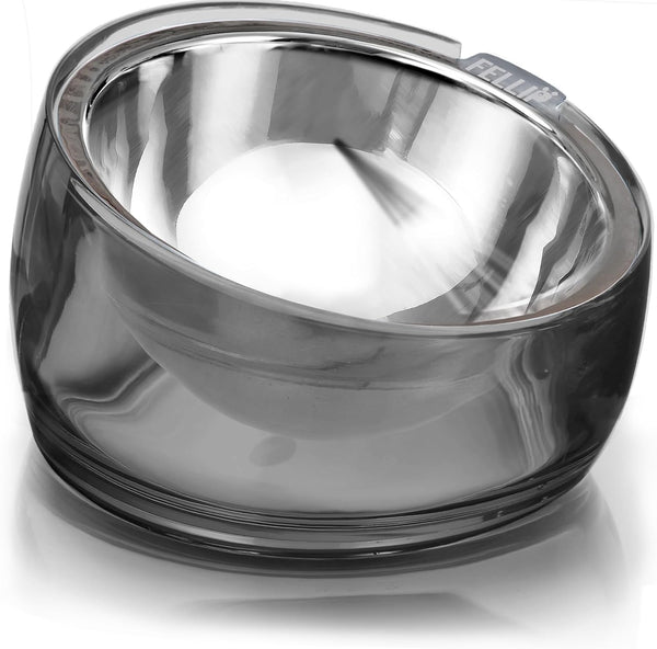 Felli Oblik Elevated Cat Bowl Removable Stainless Steel Wide Dish for Dry Wet Food Feeding & Dishwasher Clean, Slanted Whisker Fatigue Friendly Metal Plate (Classic, 0.5 Cups Shallow Dish)20