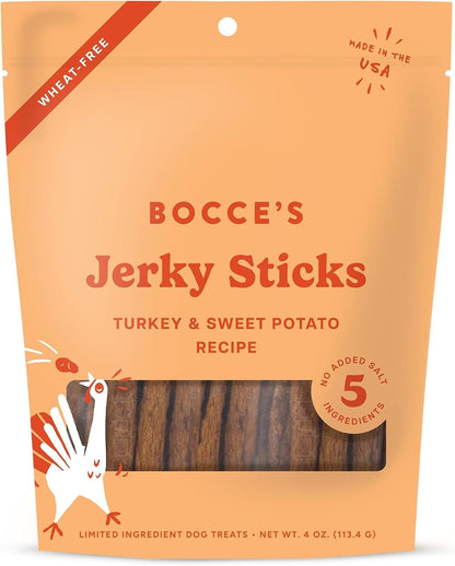 Bocce'S Bakery Turkey & Sweet Potato Flavor Jerky Stick Dog Treats, 4 Oz | High-Protein, Wheat-Free, Limited-Ingredient Treats with No Added Salt or Sugar - Baked in the USA9