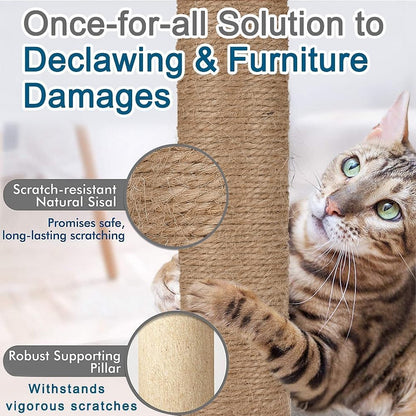 Cat Scratching Post with Ball for Small Cat, Polar Fleece Scratcher Kitten Toys for Indoor Sisal 1.77 Inch Scratch Post Interactive Toy with Dangling Ball4