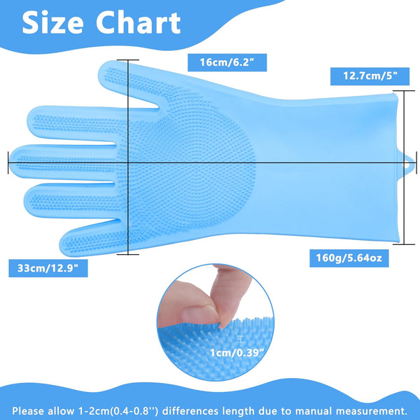 Pet Grooming Gloves—Dog Washing Gloves with High-Density Teeth | Dog Bath Scrubber with Enhanced Five Finger Design, Silicone Gloves for Dogs and Cats Bathing, Massage (Blue)2