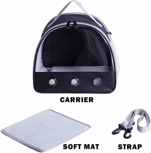 Guinea Pig Carrier Backpack, Clear Bubble Window Backpack for Guinea Pig, Bunny Rat Bird (Black, Carrier)4