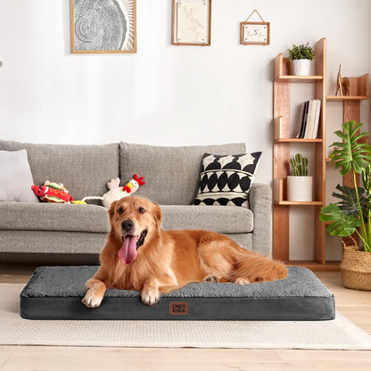 EHEYCIGA Orthopedic Dog Bed Large with Removable Washable Cover, 41IN Grey | Egg Crate Foam Support, Durable Oxford Fabric, Non-Slip Bottom, Machine Washable, Soft Waterproof Plush Pet Bed Mat for Crate7