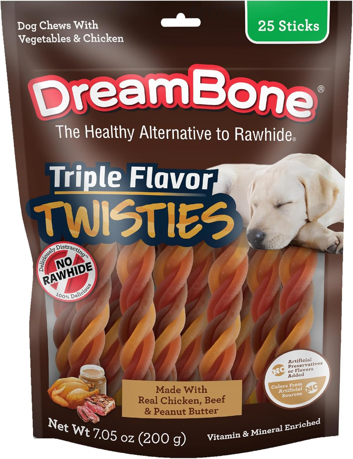 dreambone-triple-flavor-twisties-dog-treats-daily-rawhide-free-chew-digests-safely-with-real-protein-beef-pork-chicken-and-veggies-25-count