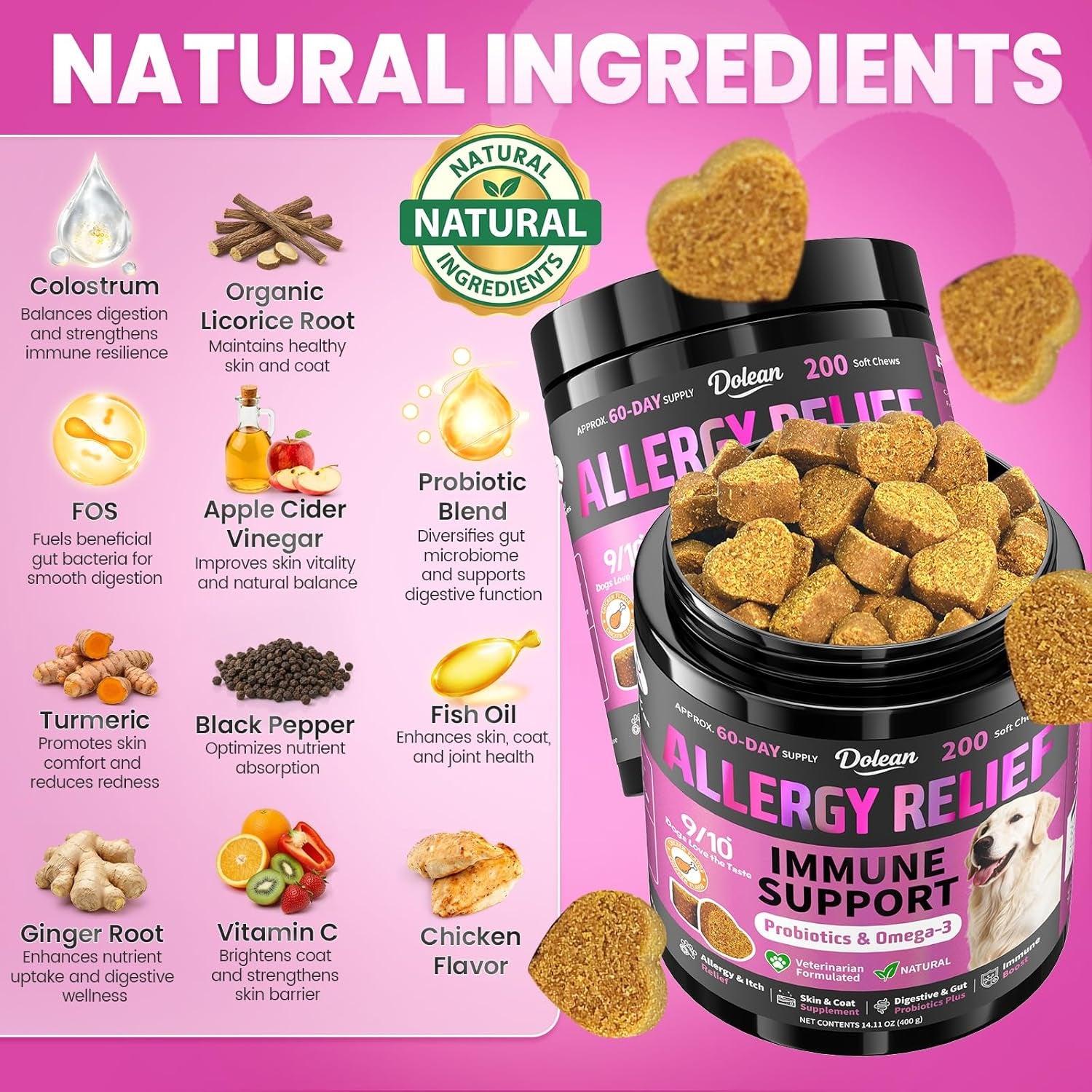 dog-allergy-chews-itchy-skin-yeast-relief-immune-support-omega-3-200ct-allergy-relief-for-dogs-with-colostrum-probiotics-for-paw-licking-hot-spots-yeast-seasonal-allergies-chicken-flavor