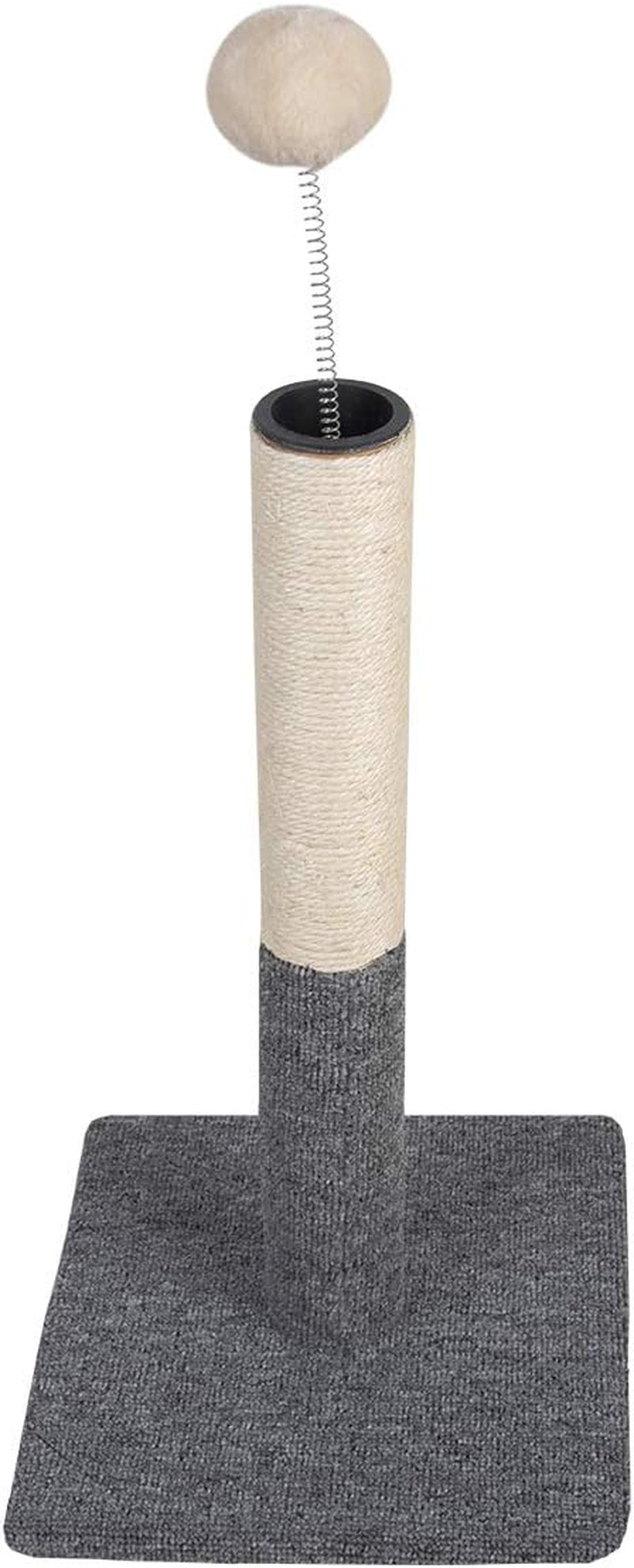 cat-scratching-post-with-carpet-botton-base-and-spring-teasing-toy-ball-for-indoor-cats-and-kittens-grey