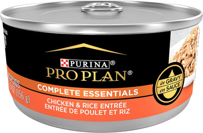 Purina Pro Plan High Protein Cat Food Complete Essentials Wet Gravy, Chicken and Rice Entree - (Pack of 24) 3 Oz. Pull-Top Cans11