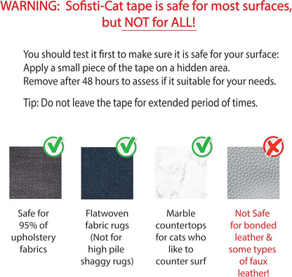 Training Tape, Cat Tape for Furniture, Scratch Deterrent Keep Cats from Scratching Furniture with Our Double -Sided Repellent, 2.5" X 15' Roll6