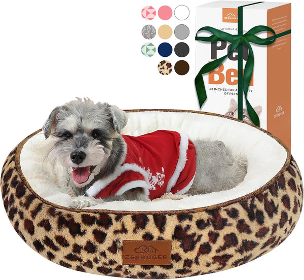 Zerbuger 20In Washable Cat Beds for Indoor Cats - round Donut Pet Bed for Cats, Small Dogs, Puppy, Kitten - Anti-Slip Bottom, Calming Bed Gift - Pink19