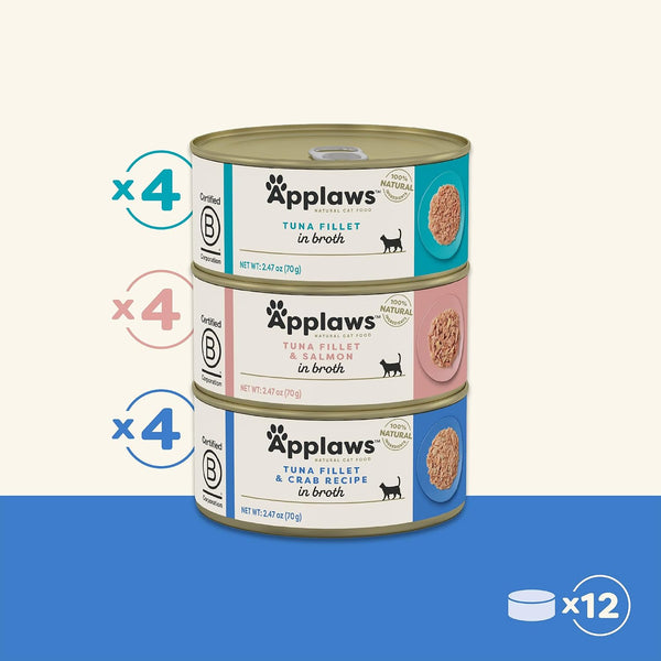 Applaws Fish Variety in Broth Wet Cat Food, 3-Flavor 12-Pack 2.47 Oz Cans | 100% Natural, High Quality Ingredients, High Protein, No Artificial Additives, Limited Ingredients7