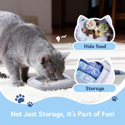 Nocciola Catnip Toys for Indoor Cats - 3 Pack Cat Toys Fish with Sardine Can Pouch, Cat Nip Toys Cat Kicker Toy with Crinkle Paper, Interactive Cat Toy for Kitten Enrichment, Cat Gifts2