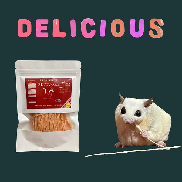 Crab Flavor - Premium Fish Snack for Sugar Glider and Small Exotic Pet - Made from Real Fish - Hamster, Squirrel, Chinchillas, Marmoset - Yummy Treats, Snacks and Food (35G)7