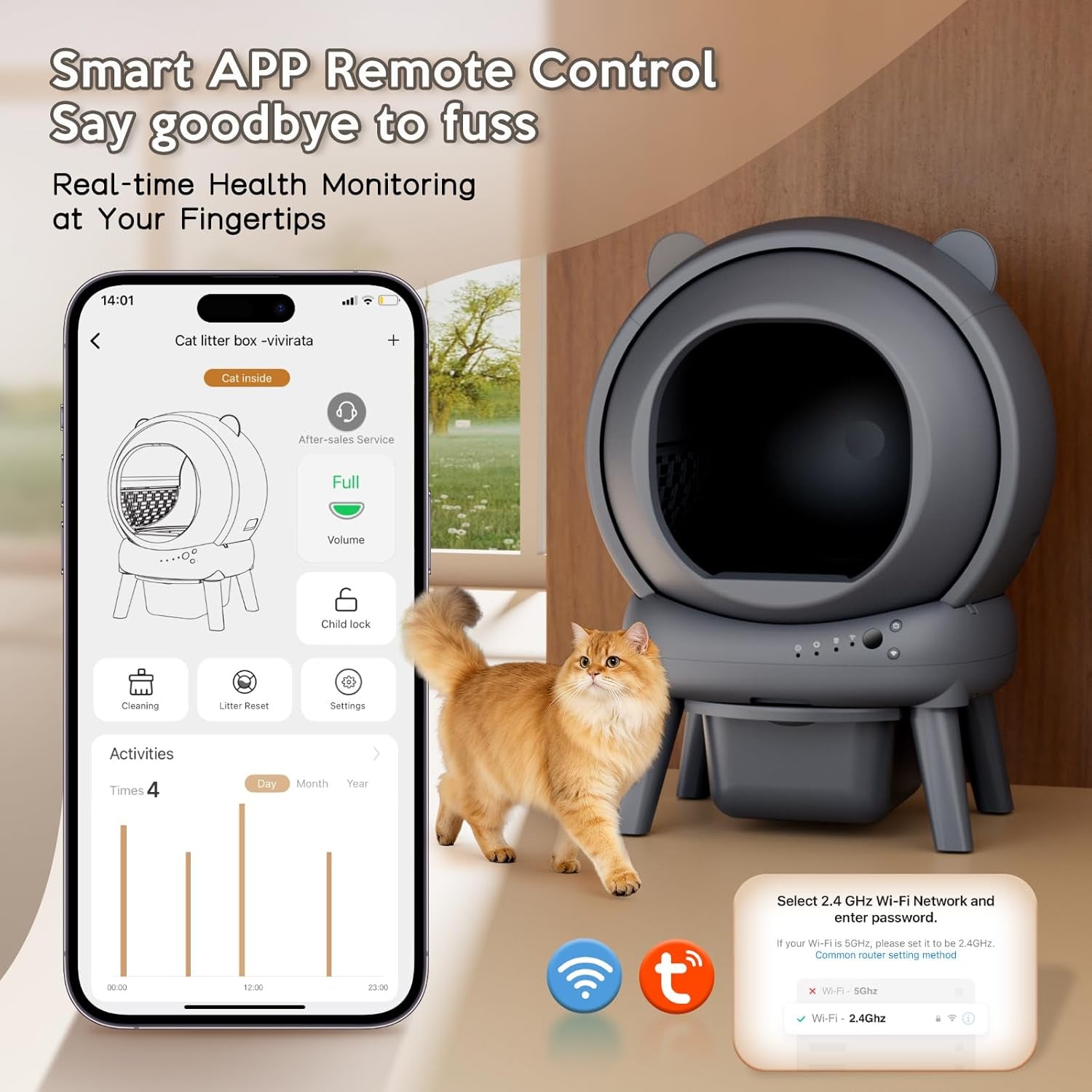 automatic-litter-box-self-cleaning-litter-box-with-app-control-large-capacity-for-multiple-cats-noise-odor-control-dual-safety-sensors-easy-maintenance-with-2-roll-garbage-bags-gray