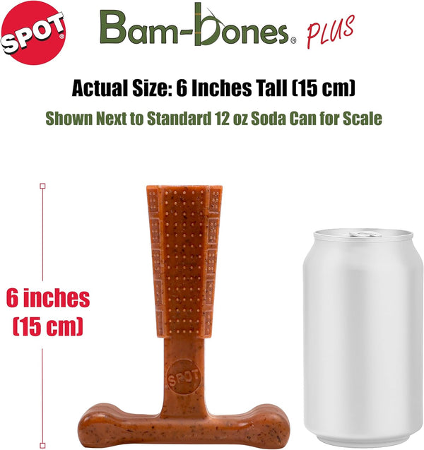 SPOT Bam-Bones plus T Bone – Bamboo Fiber & Nylon Dog Chew Toy for Moderate to Aggressive Chewers, Durable Long Lasting & Non-Splintering, Beef Flavor Toy for Adult Dogs & Puppies under 60 Lbs, 6 In5