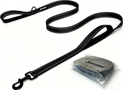 Heavy Duty Dog Leash - 2 Handles by Padded Traffic Handle for Extra Control, 6Foot Long - Perfect for Medium to Large Dogs (6 Ft, Black)1