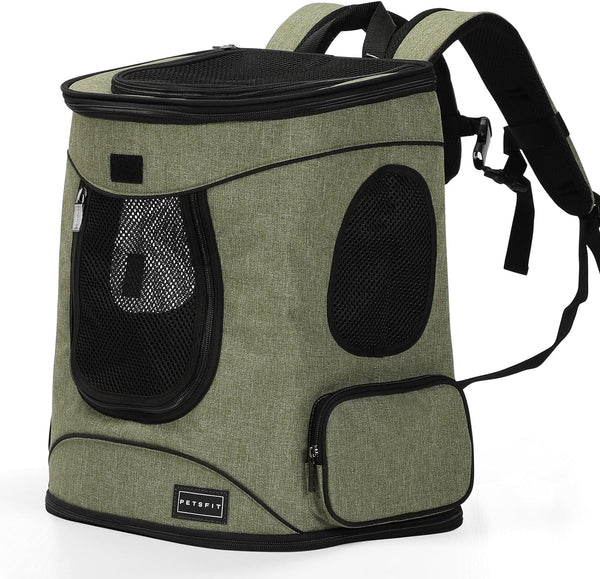 Petsfit Pet Backpack Carrier with Upgrade Waist Cushion Design to Better Fit the Waist, Suitable for Small and Medium Dogs Cats, and Rabbits up to 18 Pounds1