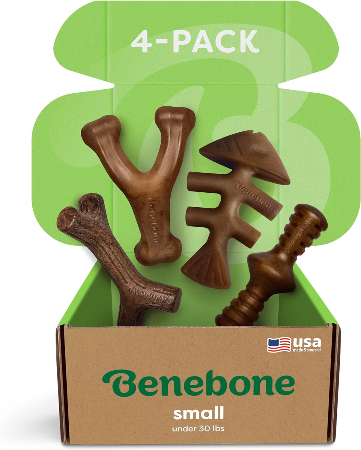 benebone-small-4-pack-dog-toys-for-aggressive-chewers-under-30-lbs