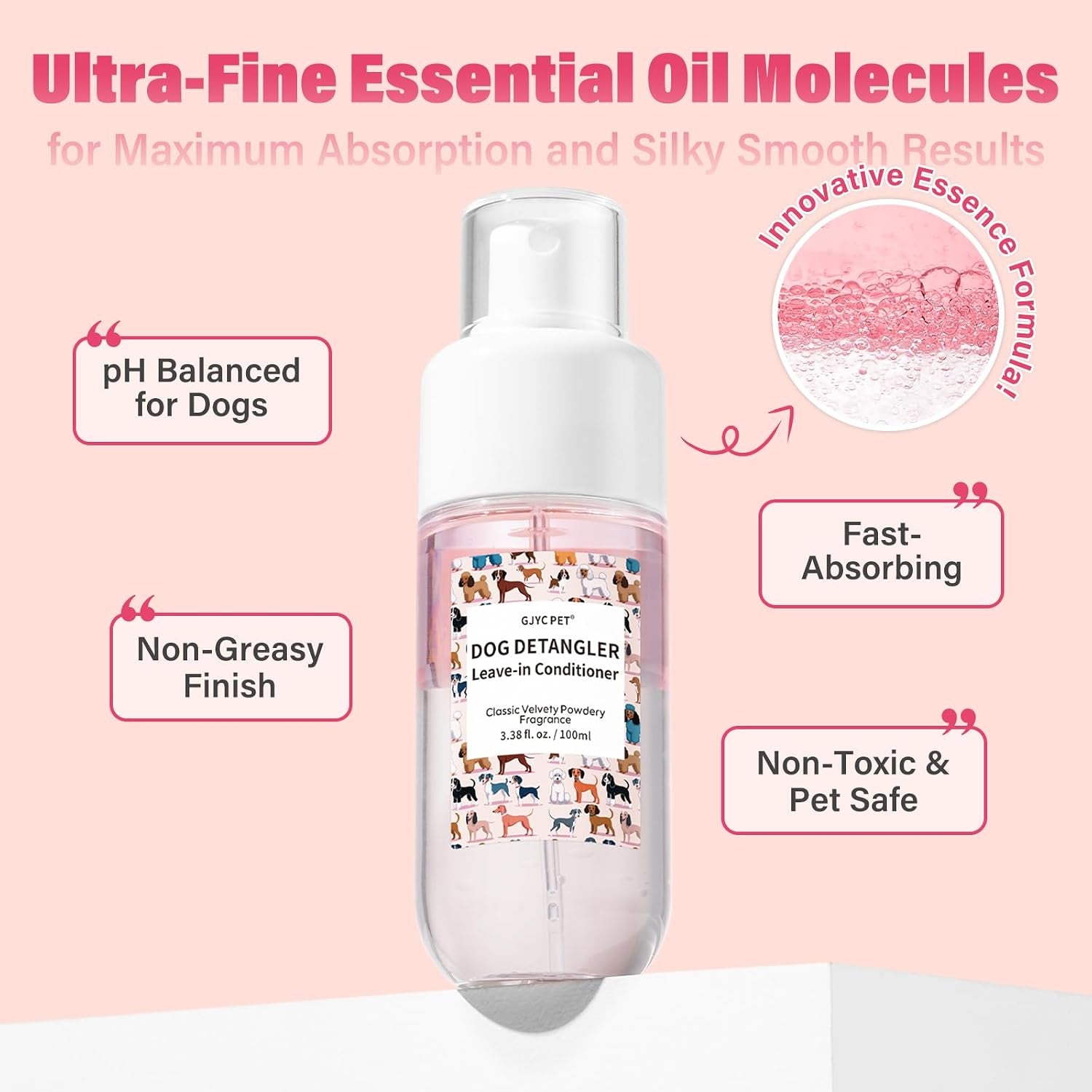 dog-detangler-dematting-spray-leave-in-conditioner-classic-powdery-scent-infused-with-coconut-oil-jojoba-oil-and-squalane-for-easy-tangle-free-grooming-3-38-fl-oz
