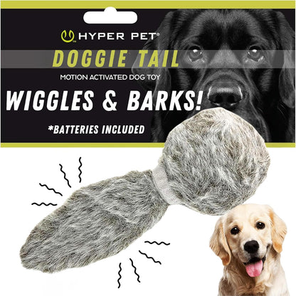 Hyper Pet Doggie Tail Interactive Plush Automatic Dog Toy, Wiggles, Barks | Durable Boredom Buster with Batteries Included, Vibrating Action Keeps Curious Pups of All Breeds Engaged and Entertained1