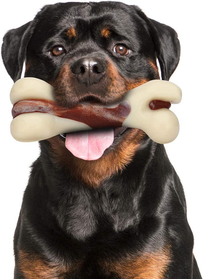 Tikaton Indestructible Dog Chew Toys for Aggressive Chewers, Beef Flavor Durable Dog Teething Chew Toys Bones for Large/Medium/Small Puppies1