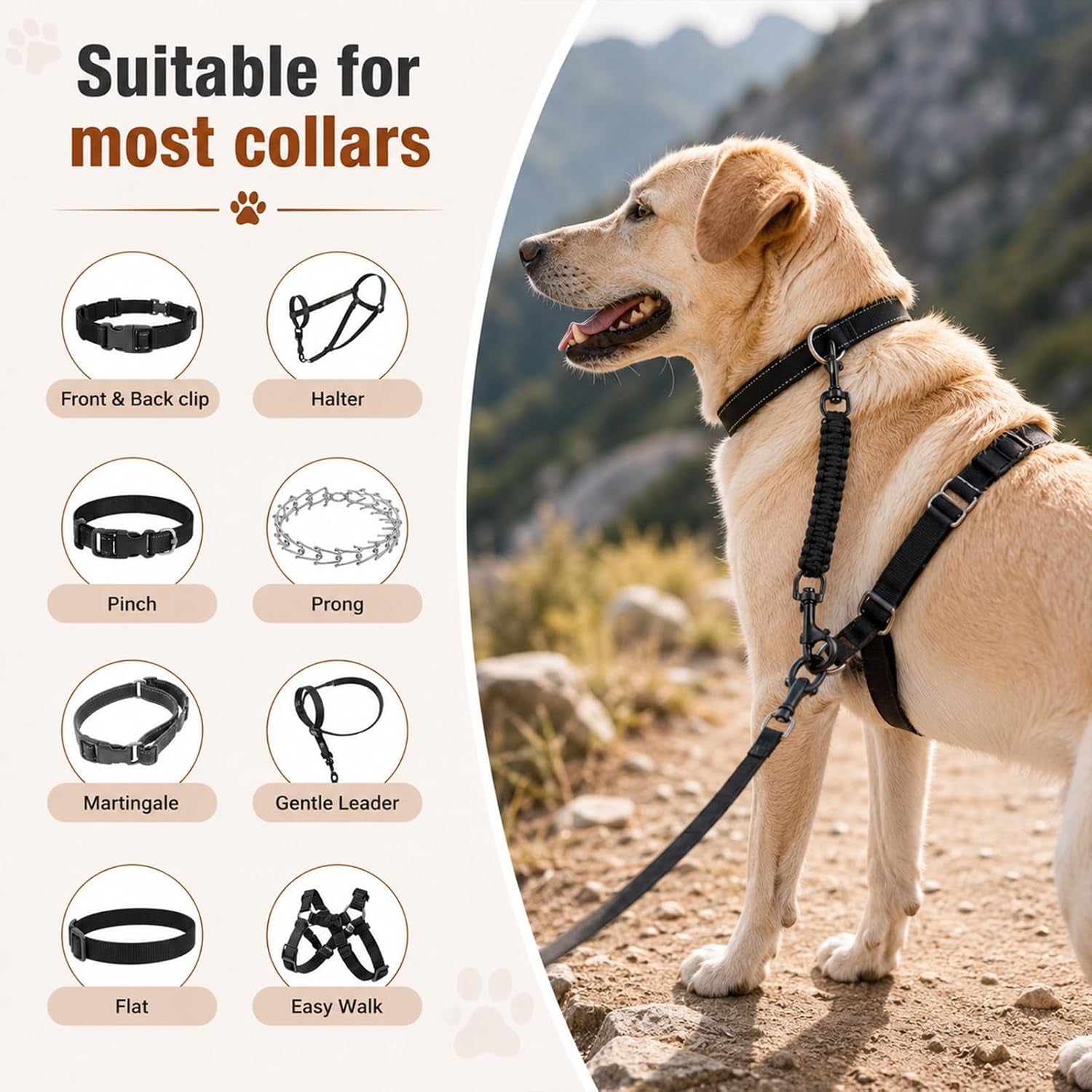 amabro-handmade-dog-collar-safety-clip-heavy-duty-double-ended-8-66-black-handmade-gentle-leader-backup-safety-clip-strap-durable-leash-connector-accessory-compatible-dog-prong-collars-pet-harnesses