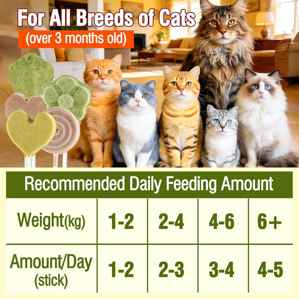 Freeze Dried Cat Treats, Cat Lollipop Treats Cat Grass Treats, Chicken Lollipops, High-Protein Nutrient Snacks - Interactive Cat Toy & Food Toppers (21Pcs)5
