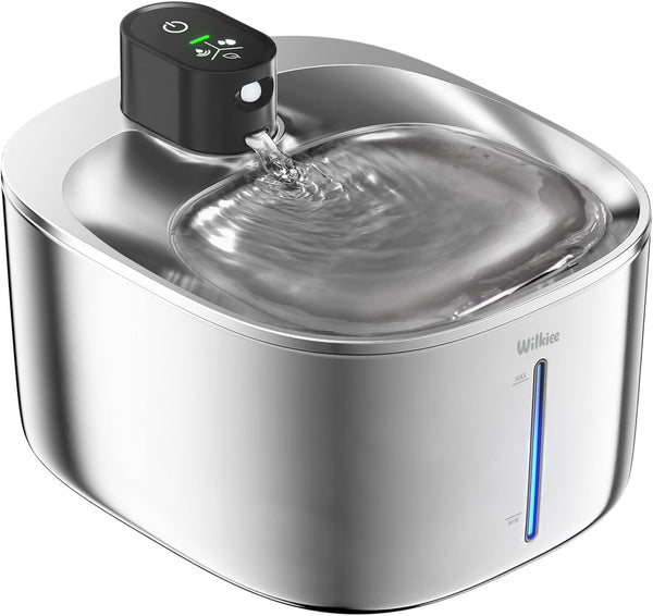 Cat Water Fountain Stainless Steel, 138Fl.Oz / 4.1L Cordless Cat Fountain | Wireless Pet Fountain; 4000Mah Battery; Indoor; Triple Water Modes; 25 Db Ultra-Quiet1