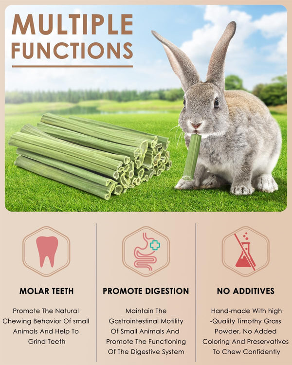 Bissap 35PCS Rabbit Chew Sticks, Natural Papaya Stems Bunny Chews Treats for Rabbit Hamster Chinchilla Guinea Pig Small Animals Organic Molar Chewing Snack3