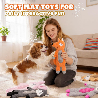 Durable No Stuffing Dog Squeaky Toys Dogs Love These! | Crinkle & Squeakers Keep Dogs Busy, 5 Pack Plush Animal Toys for Small Medium Large Dogs7