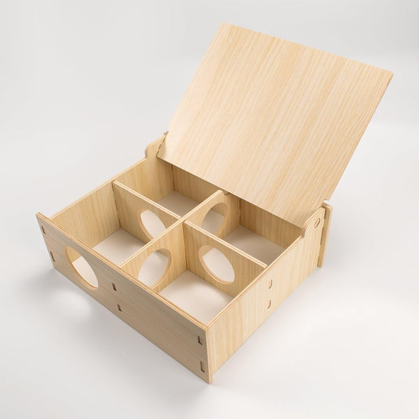 Multi-Chamber Wooden Hamster Hideout & Tunnel - Durable, Ventilated Natural Wood Cage Accessories for Dwarf, Syrian Hamsters and Small Pets1