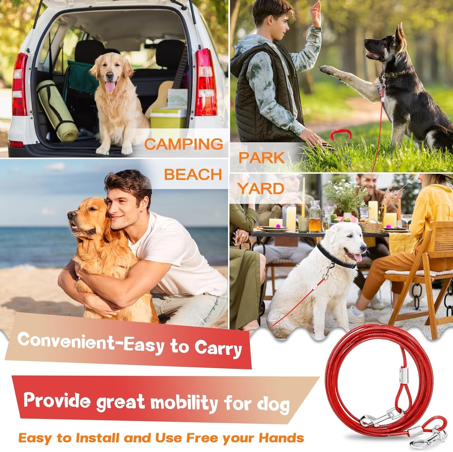 supet-dog-tie-out-cable-and-stake-32-16-10-ft-outdoor-yard-and-camping-for-medium-to-large-dogs-up-to-125-lbs-16-stake-32-16-10-ft-cable-with-durable-spring-and-metal-hooks-for-outdoor