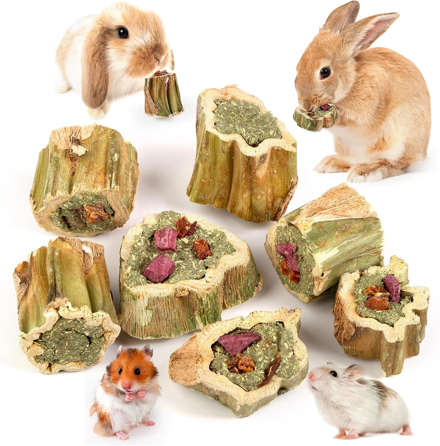 abizoo-rabbit-chew-toys-for-bunny-natural-papaya-wood-chew-treats-with-organic-alfalfa-hay-dried-carrot-apple-and-sweet-potato-for-rabbits-guinea-pigs-hamsters-chinchillas-gerbils3-5oz-100g