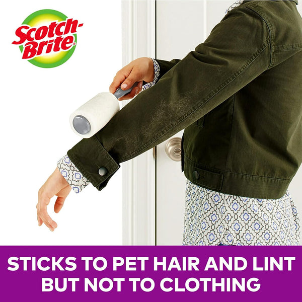 Scotch-Brite Pet Extra Sticky Lint Rollers 4 Rollers 48 Sheets per Roller 192 Sheets Total3