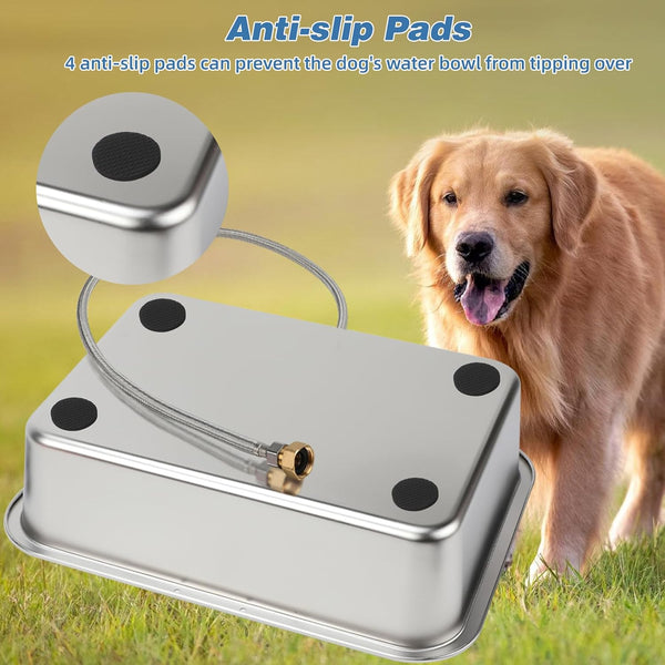 YUEPET 3 Gallon Automatic Dog Water Bowl Dispenser for Large Dogs Outdoor | Auto Fill Dog Water Bowl Dispenser, Stainless Steel Auto Dog Waterer with Float Valve, Extra Large for Dogs, Pets & Animals3