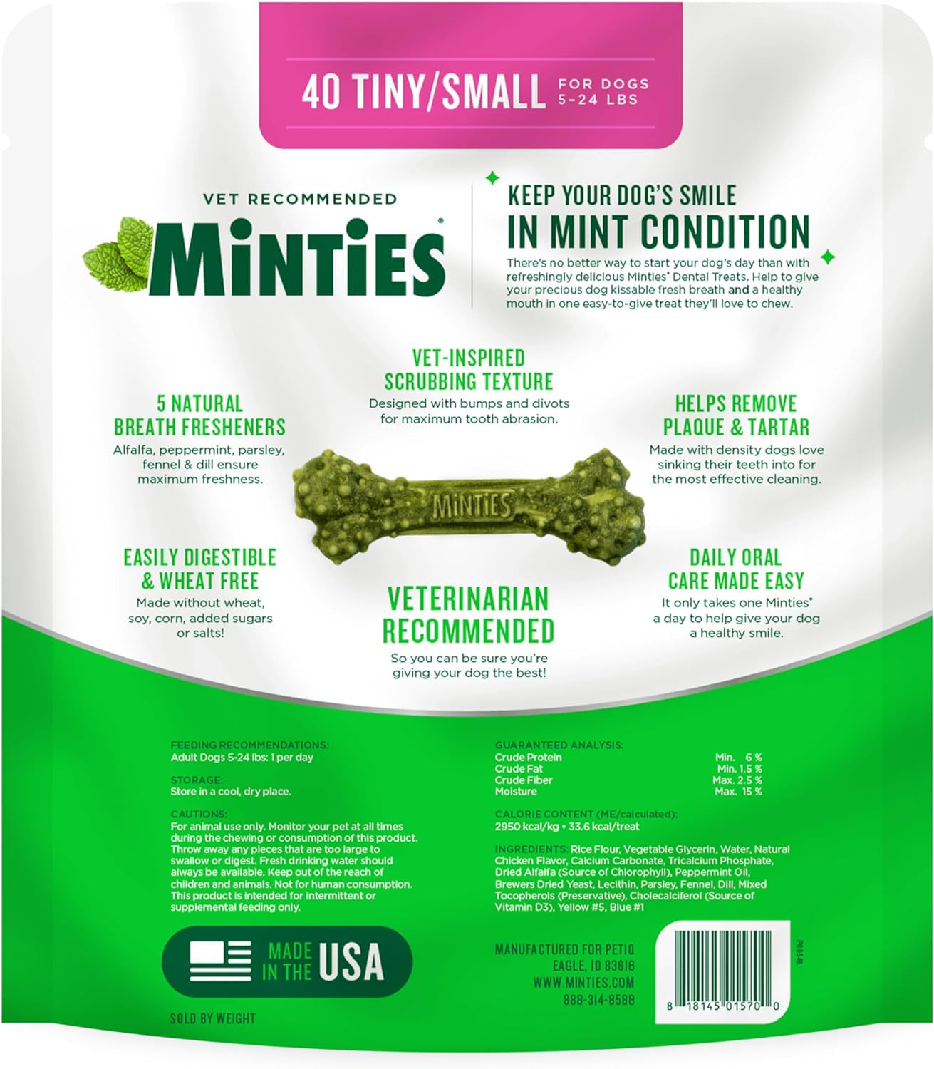 minties-dog-dental-bone-treats-tiny-small-dental-dog-treats-16-ounces-cleans-teeth-fight-bad-breath-removes-plaque-and-tartar-40-count