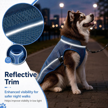 Dog Cooling Vest, Evaporative Cooling Dog Jacket with UV Protection, Lightweight Breathable Mesh Dog Cooling Shirt, Summer Heat Relief Gear with Adjustable Buckles for Hot Weather Walking & Hiking7